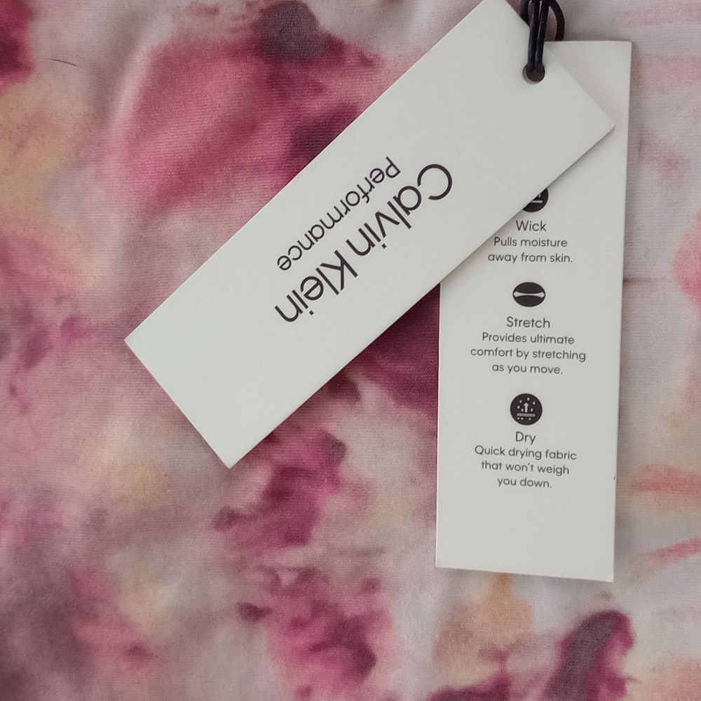 🥰3/$25 NWT CALVIN KLEIN PERFORMANCE Pink and Purple Tie-Dye Sports Bra - Picture 3 of 6